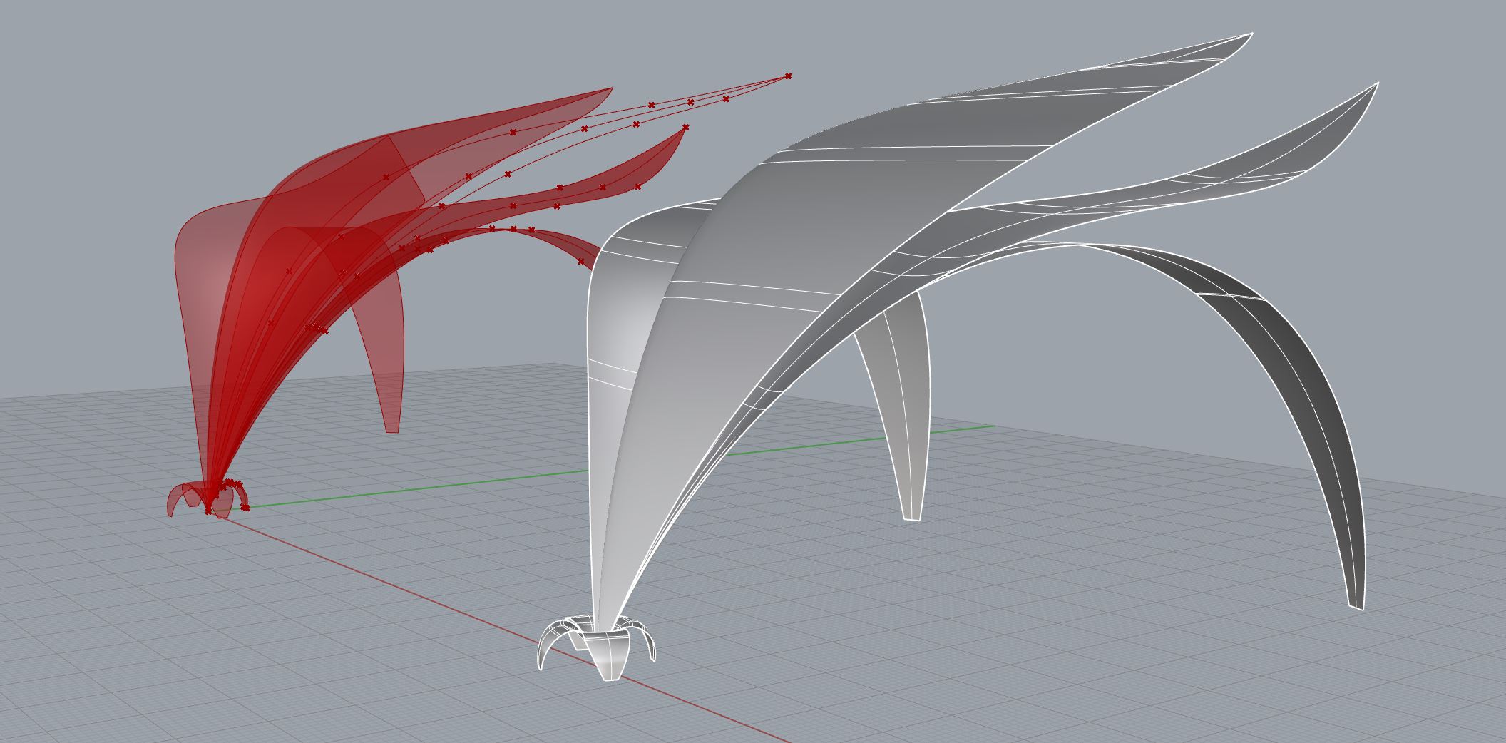 First Iteration Grasshopper Pavilion Models