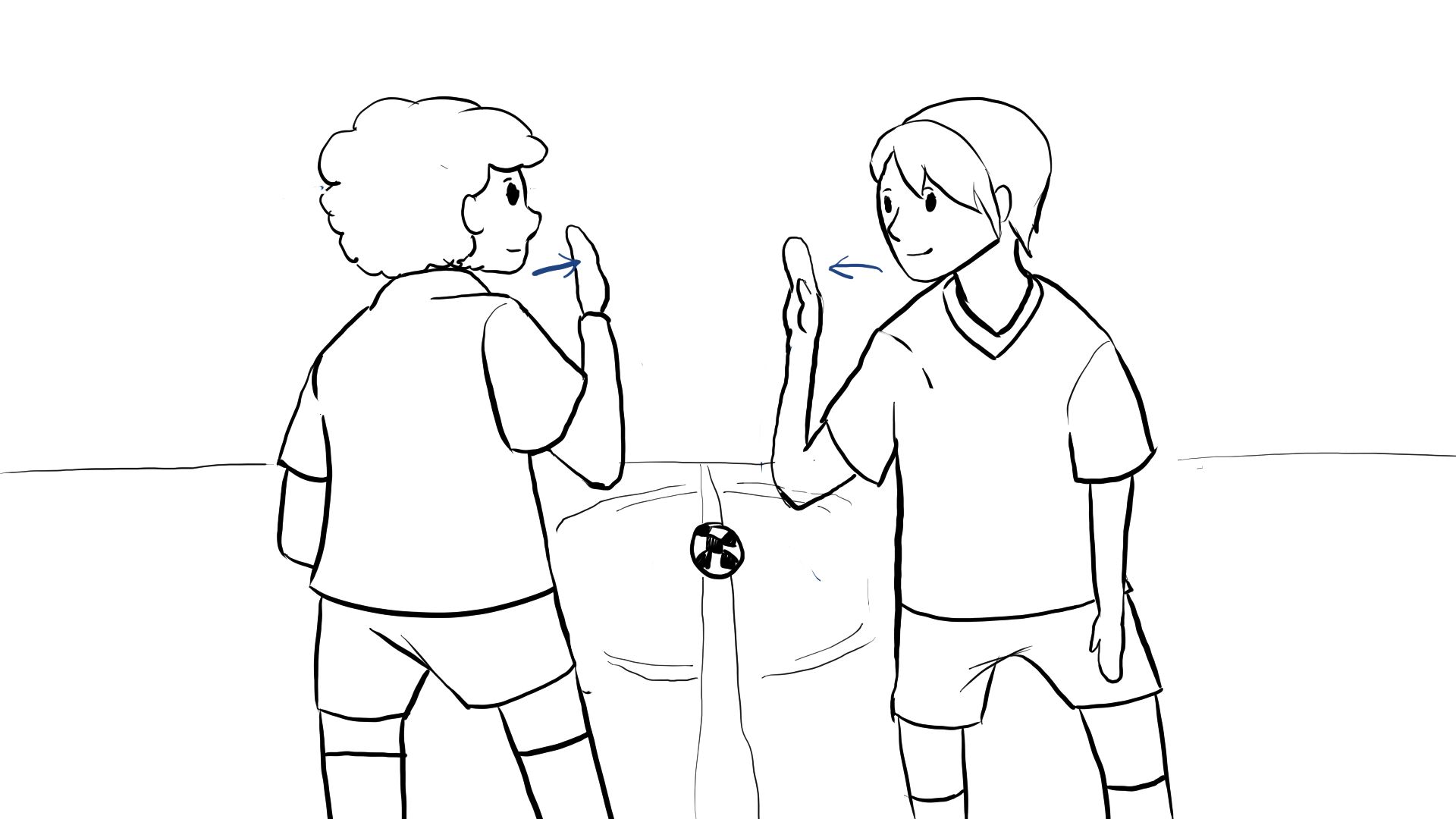 Rough animated frame from the first draft of the video.