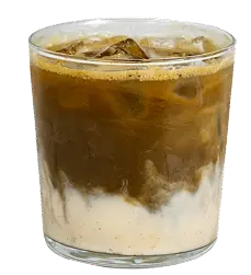 brown hojicha on milk