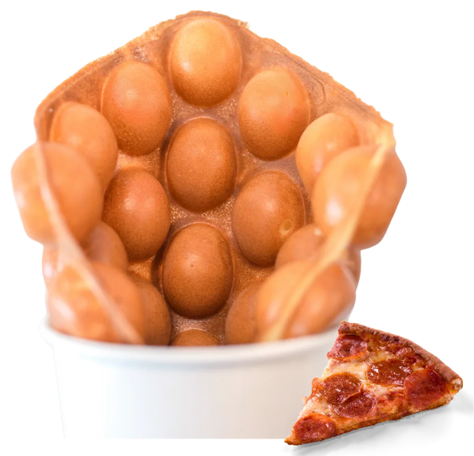 Pepperoni Pizza bubble waffle