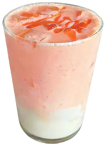 Strawberry smoothie with yogurt on the bottom