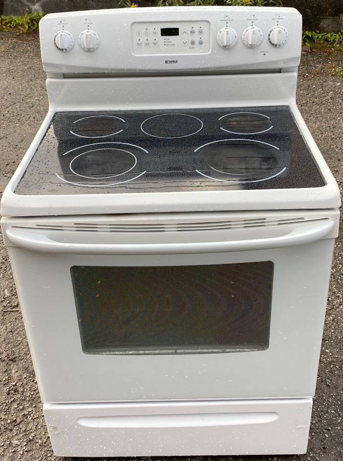 Glass Top Stove White Kenmore Self Cleaning