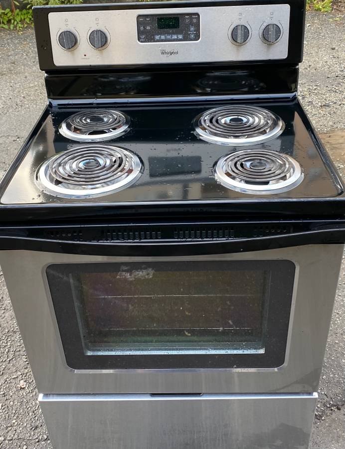 Stainless Steel Whirlpool Coil Top Stove Self Cleaning
